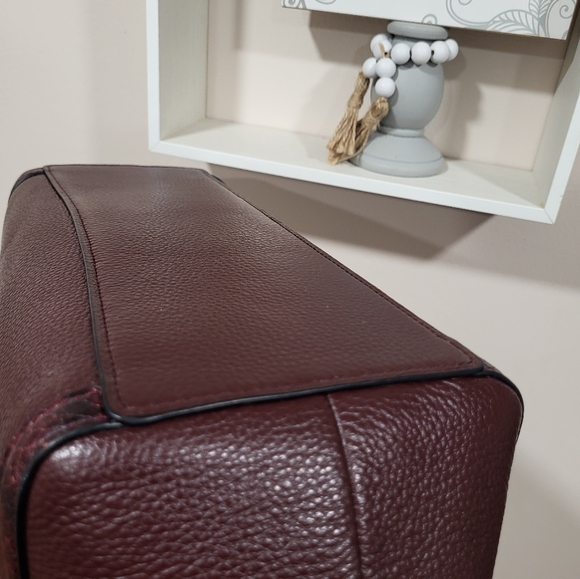 COACH Kristy Shoulder Bag Leather/ Snake-Embossed Brown Crimson Tote #C6830 - Picture 16 of 16